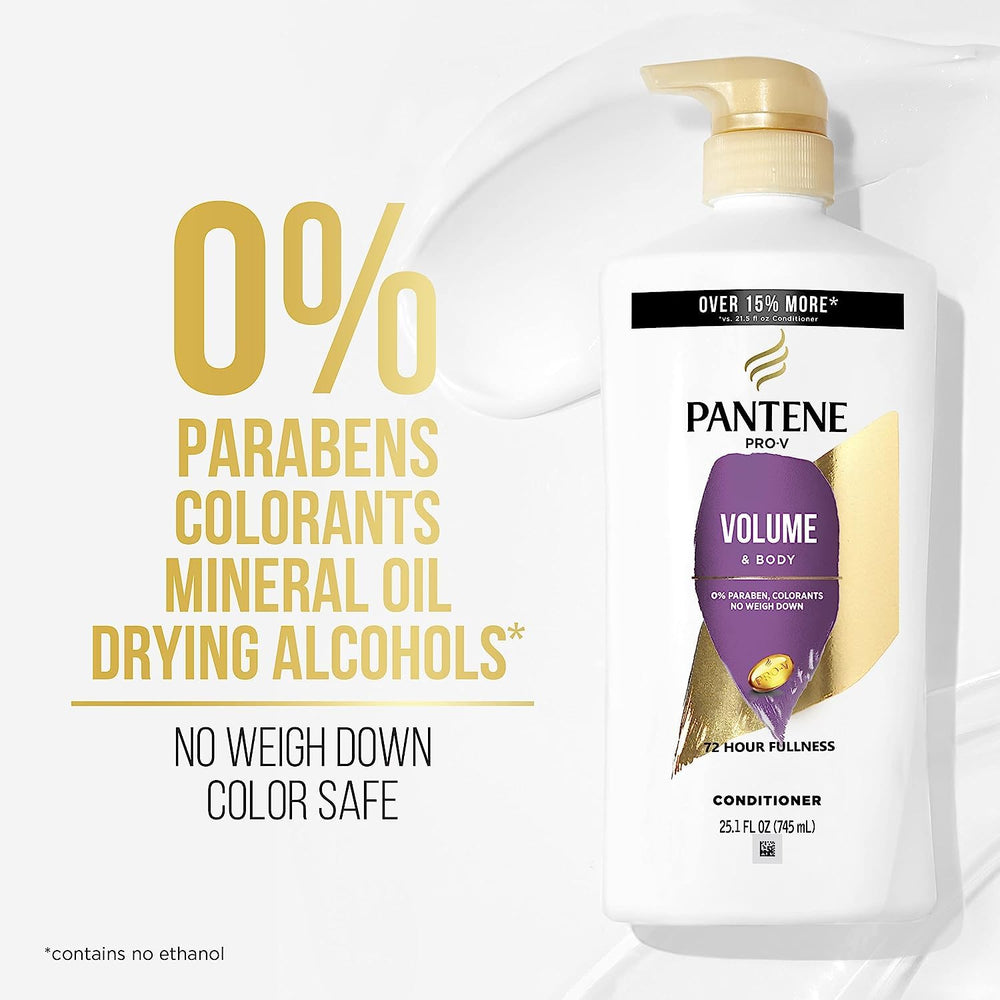 Pantene Pro-Vitamin B5 and pH-balancers graphic for balanced, healthy strands.