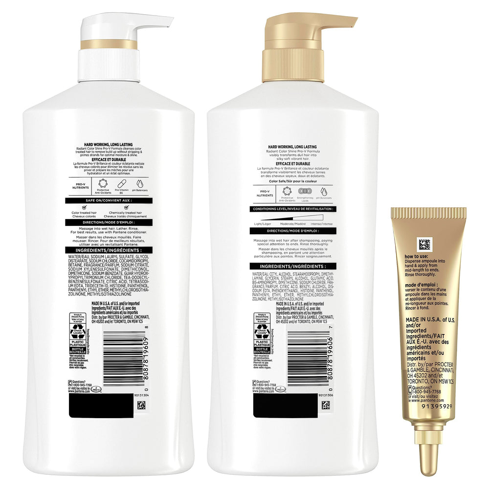 Pantene Radiant Color Shine collection packaging showing extended color protection