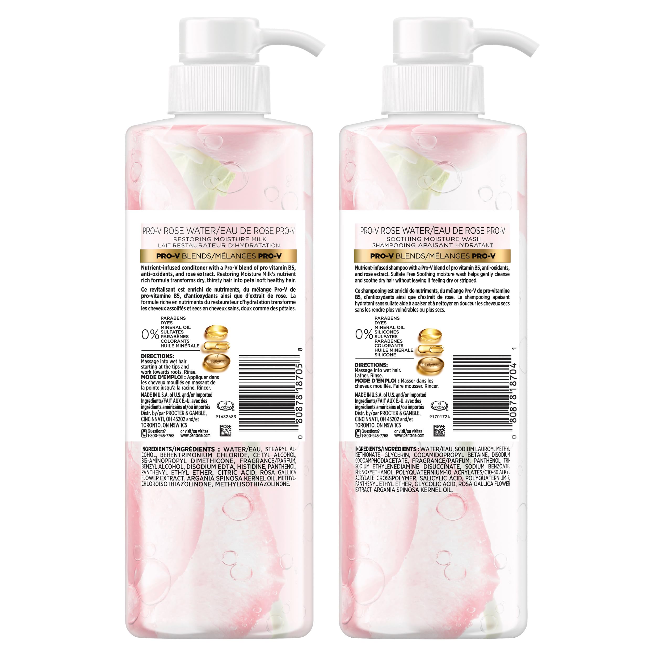 Pantene Rose Water shampoo fragrance shot suggests a refreshing shower experience