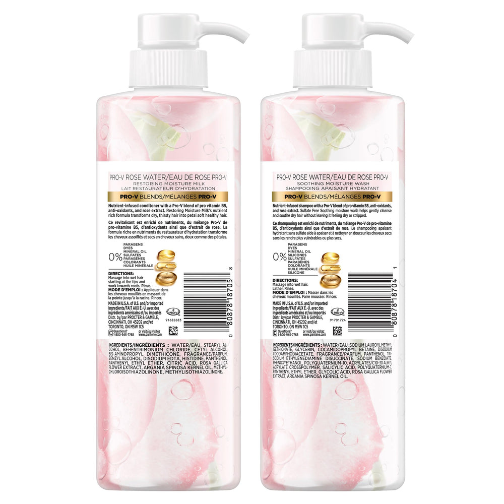 Pantene Rose Water shampoo fragrance shot suggests a refreshing shower experience