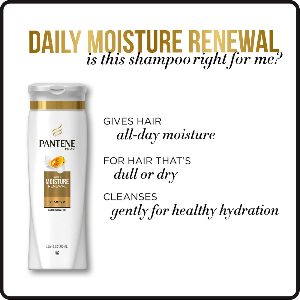 Pantene shampoo on bathroom counter in bright light for a refreshed morning.