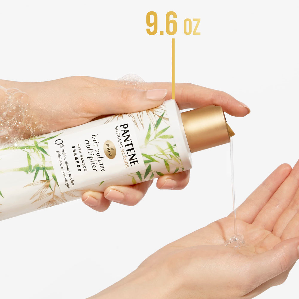 Pantene volume multiplier bamboo shampoo application shot for lift