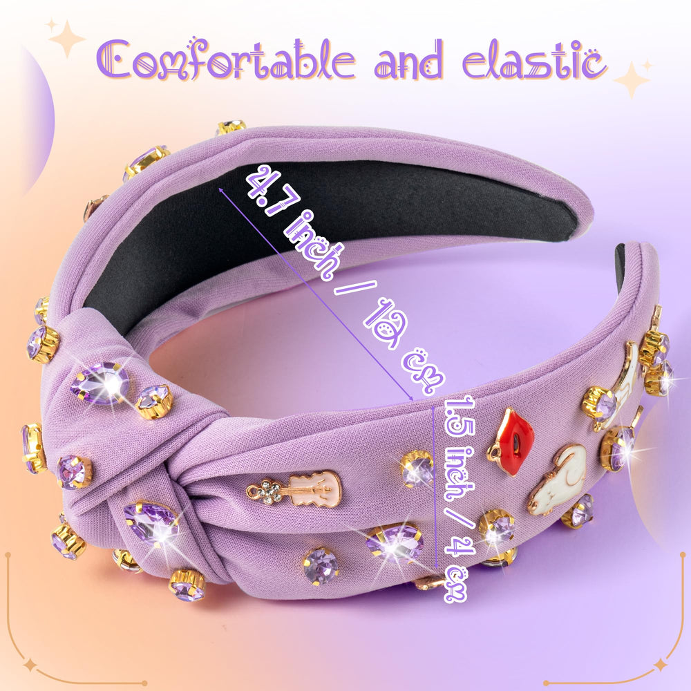 PANTIDE headband worn on stage under lights highlighting the top knot and glitter.
