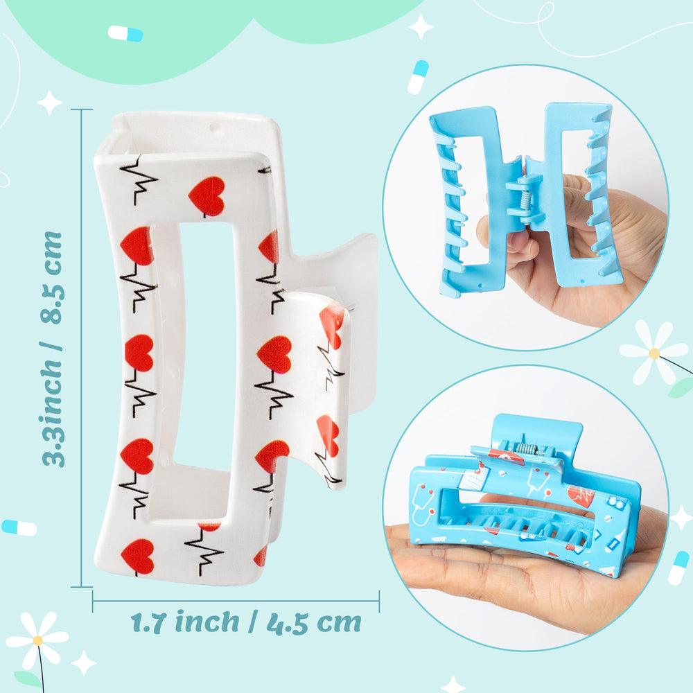 PANTIDE nurse claw clips with medicine box motif grip hair gently during daily tasks