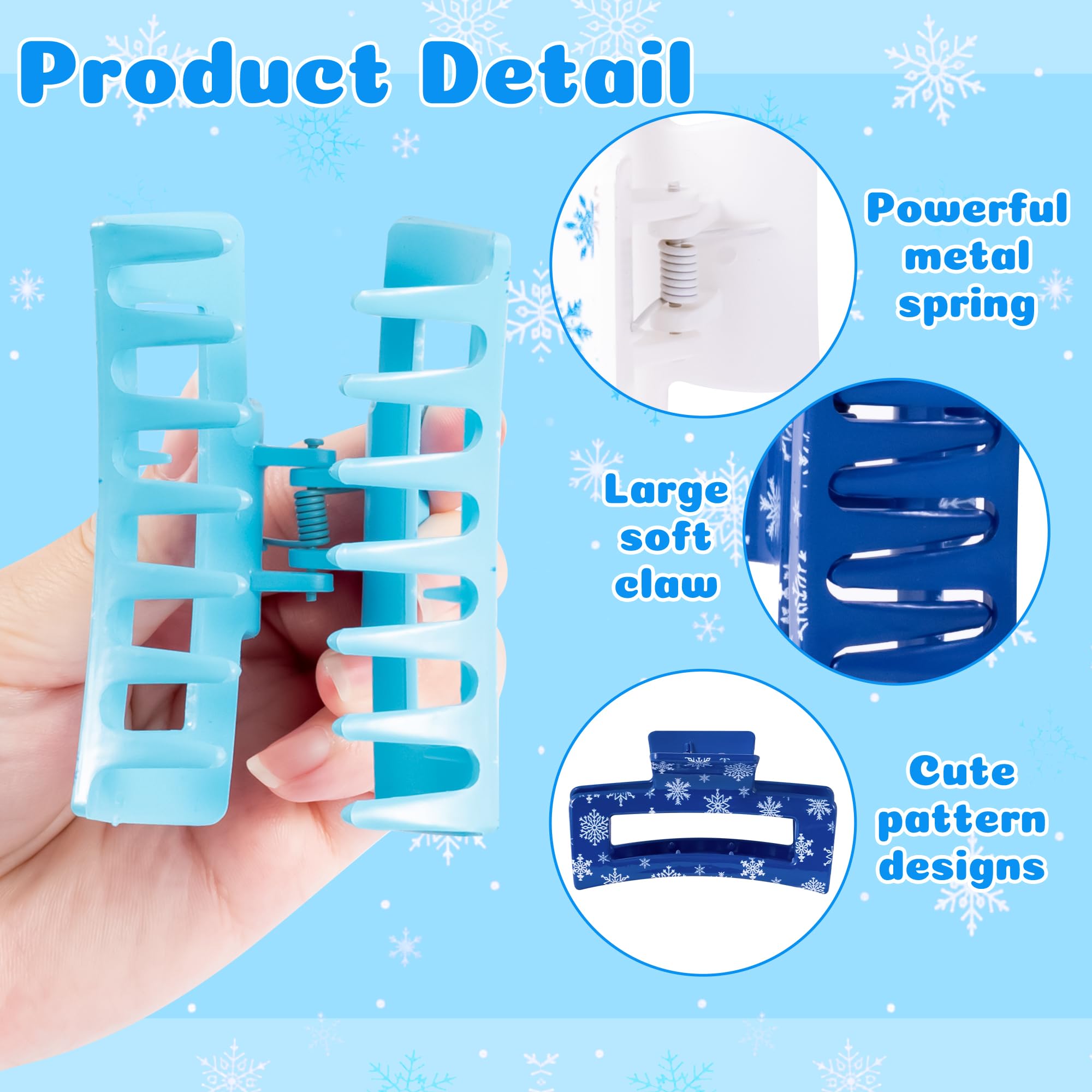 Pantide snowflake hair clip teeth closeup demonstrates circular teeth grip