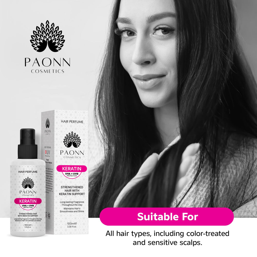 PAONN Keratin Hair Mist texture—lightweight, non-greasy hydration for hair.