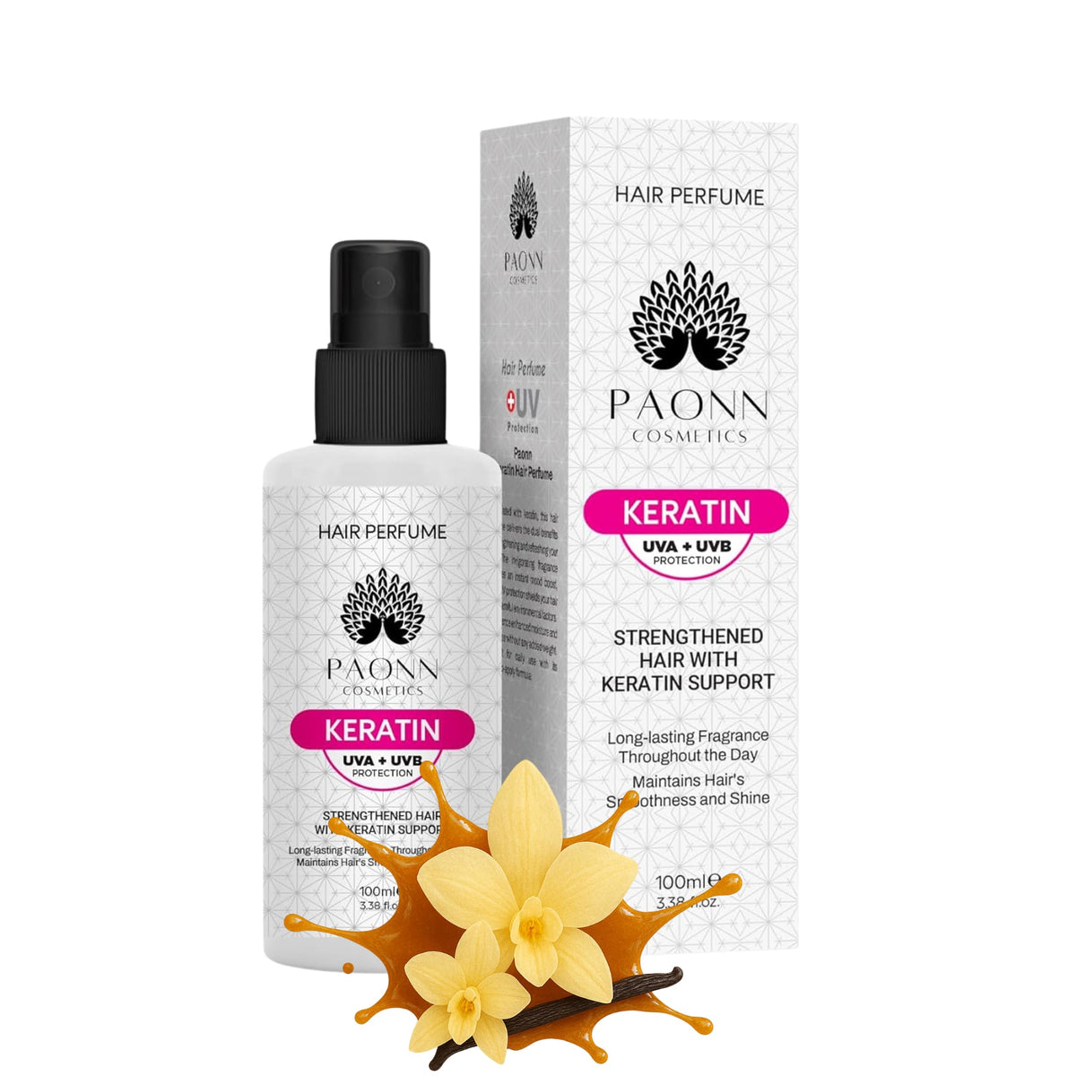PAONN Keratin Hair Perfume bottle—long-lasting fragrance for daily freshness.