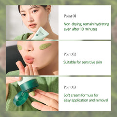 Red bean exfoliation action demonstrated with texture close-up supports gentle daily cleansing.
