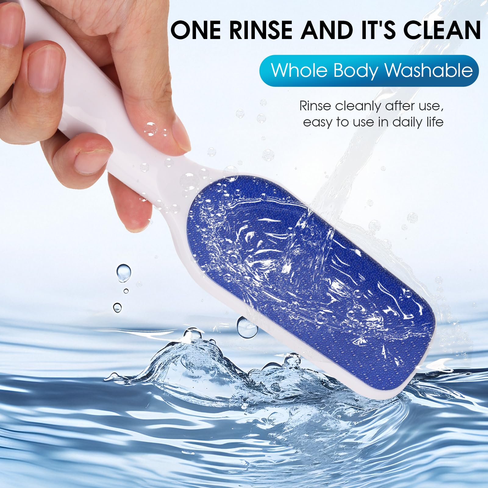 Papkolwe Nano-Glass Foot File ergonomic grip demonstrates comfortable use during foot care.