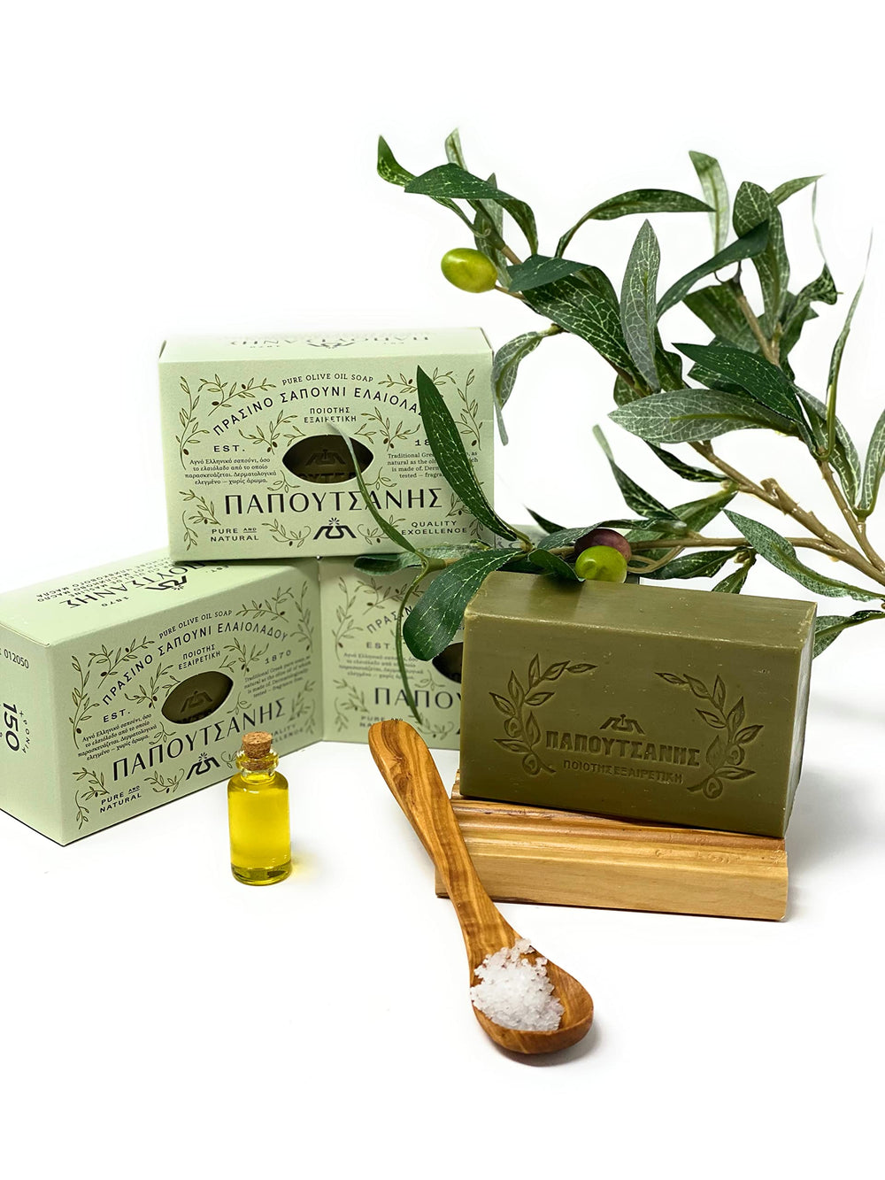 Papoutsanis Greek-made craftsmanship highlighting traditional soap-making heritage.