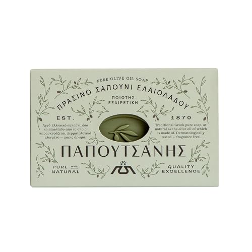 Papoutsanis soap shown for face, hands, and body cleansing in daily routine.