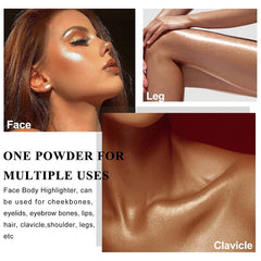 PAQIMAN Glitter Powder Highlighter body-02 adds subtle shimmer for a cohesive glow.