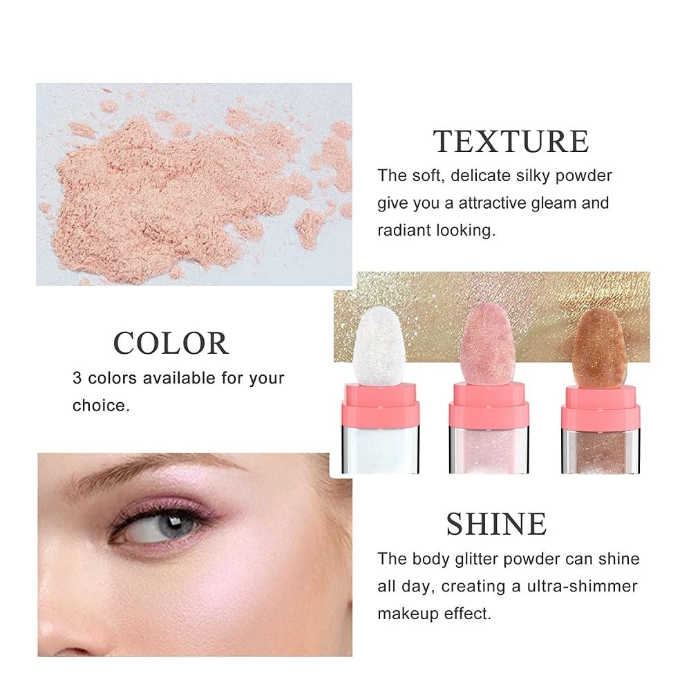 PAQIMAN Glitter Powder Highlighter brightening-swirl-06 enables radiant, even-toned skin.