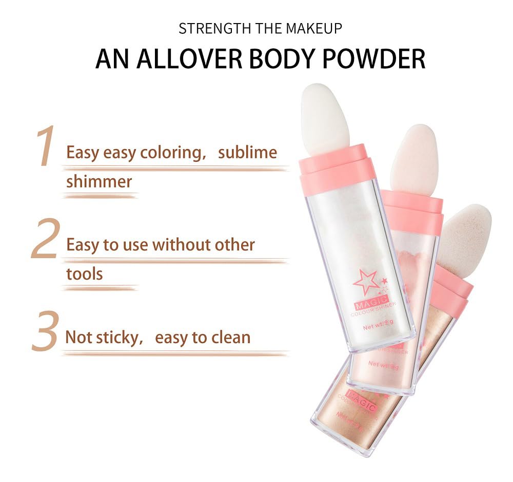 PAQIMAN Glitter Powder Highlighter compact-open-04 demonstrates effortless shimmer for on-the-go touch-ups.