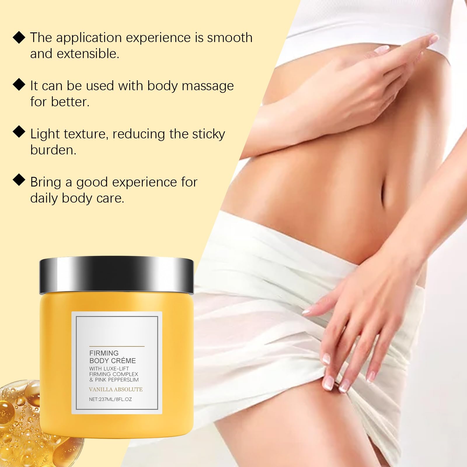 PAQIMAN Hydrating body cream during massage for glow.