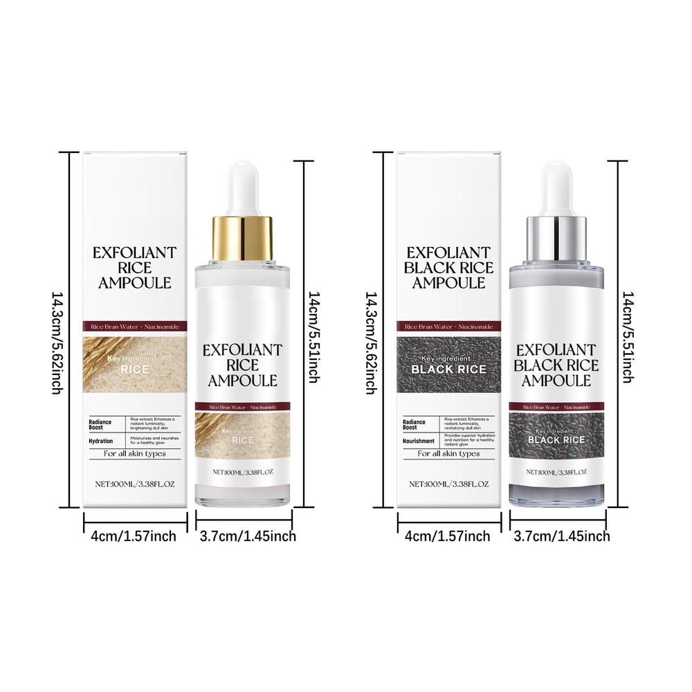 PAQIMAN rice exfoliant ingredients closeup features niacinamide and black rice extract.