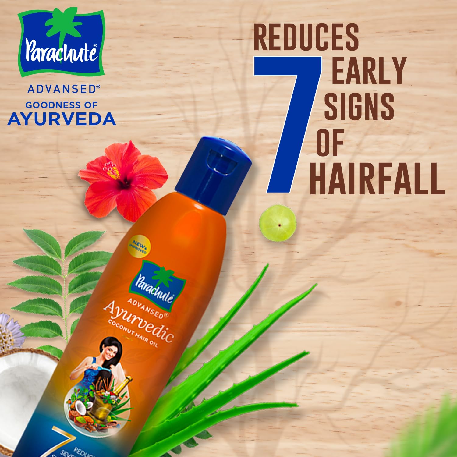 Parachute Advansed Aloe vera leaf signals moisture support for hair