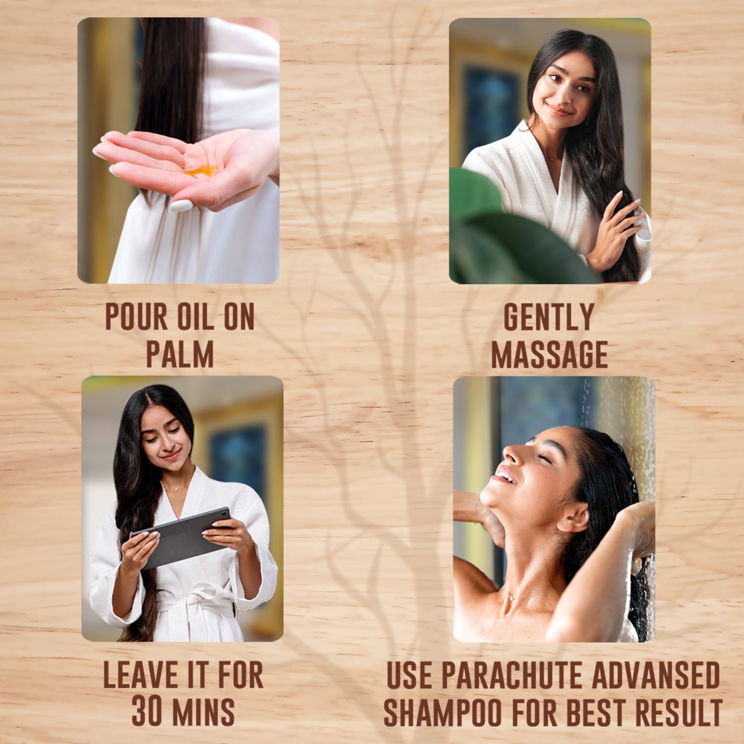 Parachute Advansed flax seed oil indicates conditioning properties