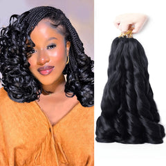 Paraglame French Curl braiding hair 12in front-view for quick crochet styles