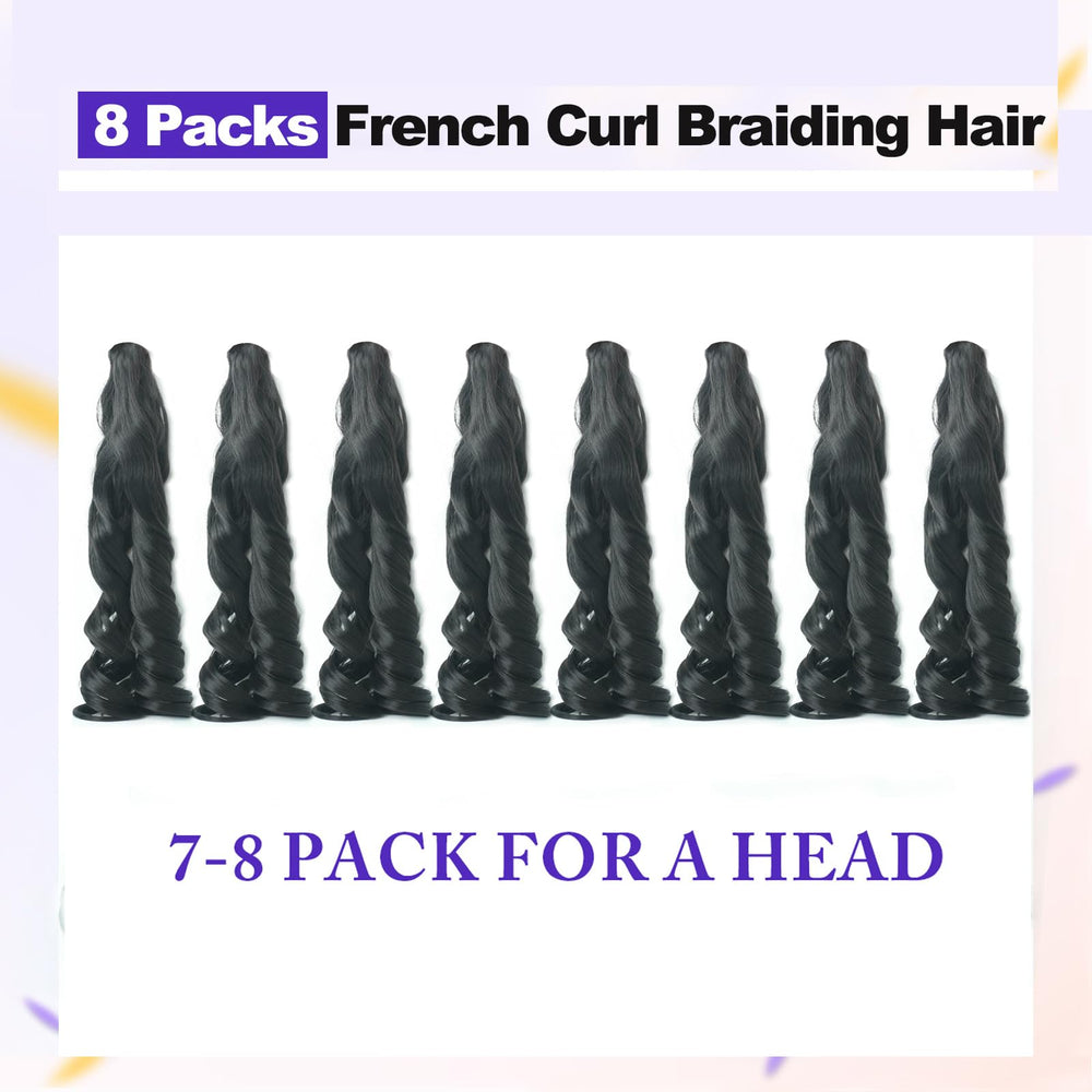 Paraglame French Curl braiding hair 12in loose-wavy detail for crochet braids