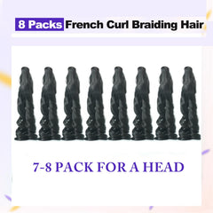 Paraglame French Curl braiding hair 12in loose-wavy detail for crochet braids