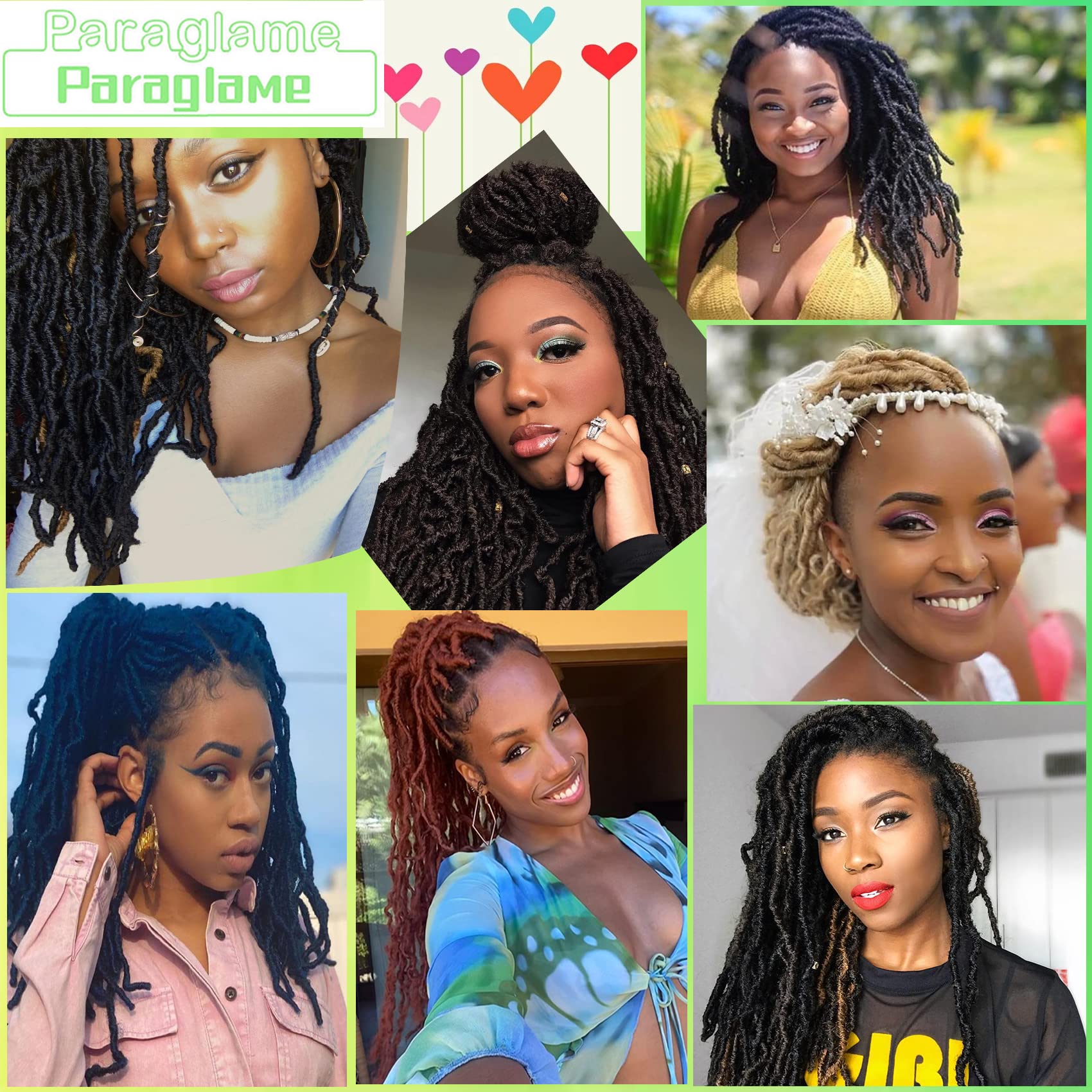 Paraglame short faux locs lifestyle styling for party or cosplay.