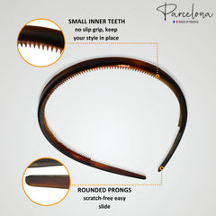 Parcelona French headband celluloid acetate finish adds luxurious feel.