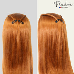 Parcelona small clip shown securing a side twist for short hair.