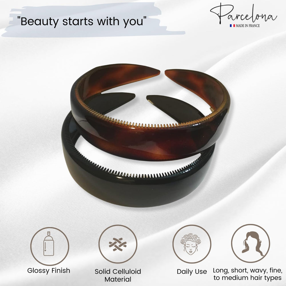 Parcelona headband inner teeth nibs closeup for secure non-slip grip