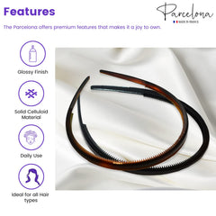 Parcelona headband inner teeth nibs grip for secure all-day wear.