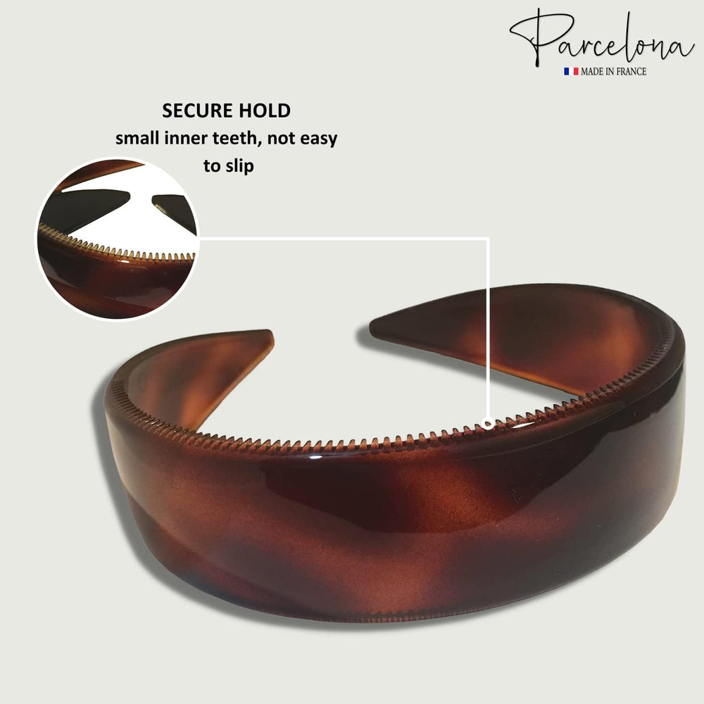 Parcelona wide headband with cellulose finish detailing and texture