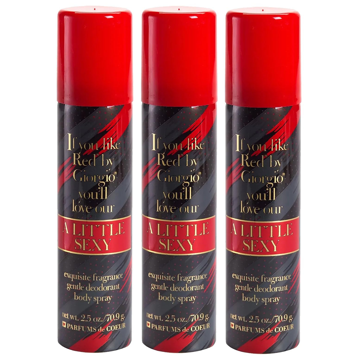 Parfums De Coeur A Little Sexy deodorant spray bottle, fresh citrus-floral aroma for everyday confidence