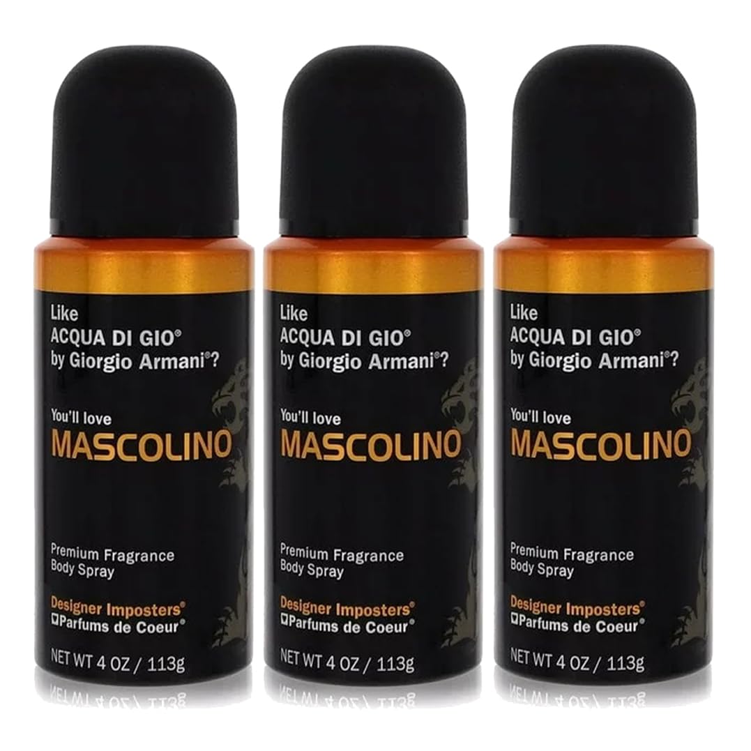 Parfums De Coeur Mascolino bottle ideal for daily wear with citrus-woody notes.