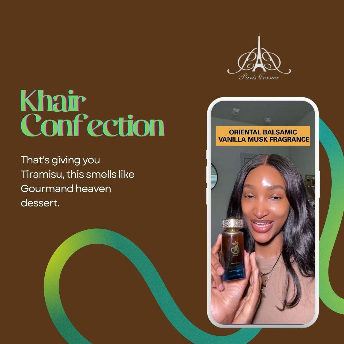 Paris Corner Khair Confection pear note close-up highlighting sweet pear aroma for daytime wear