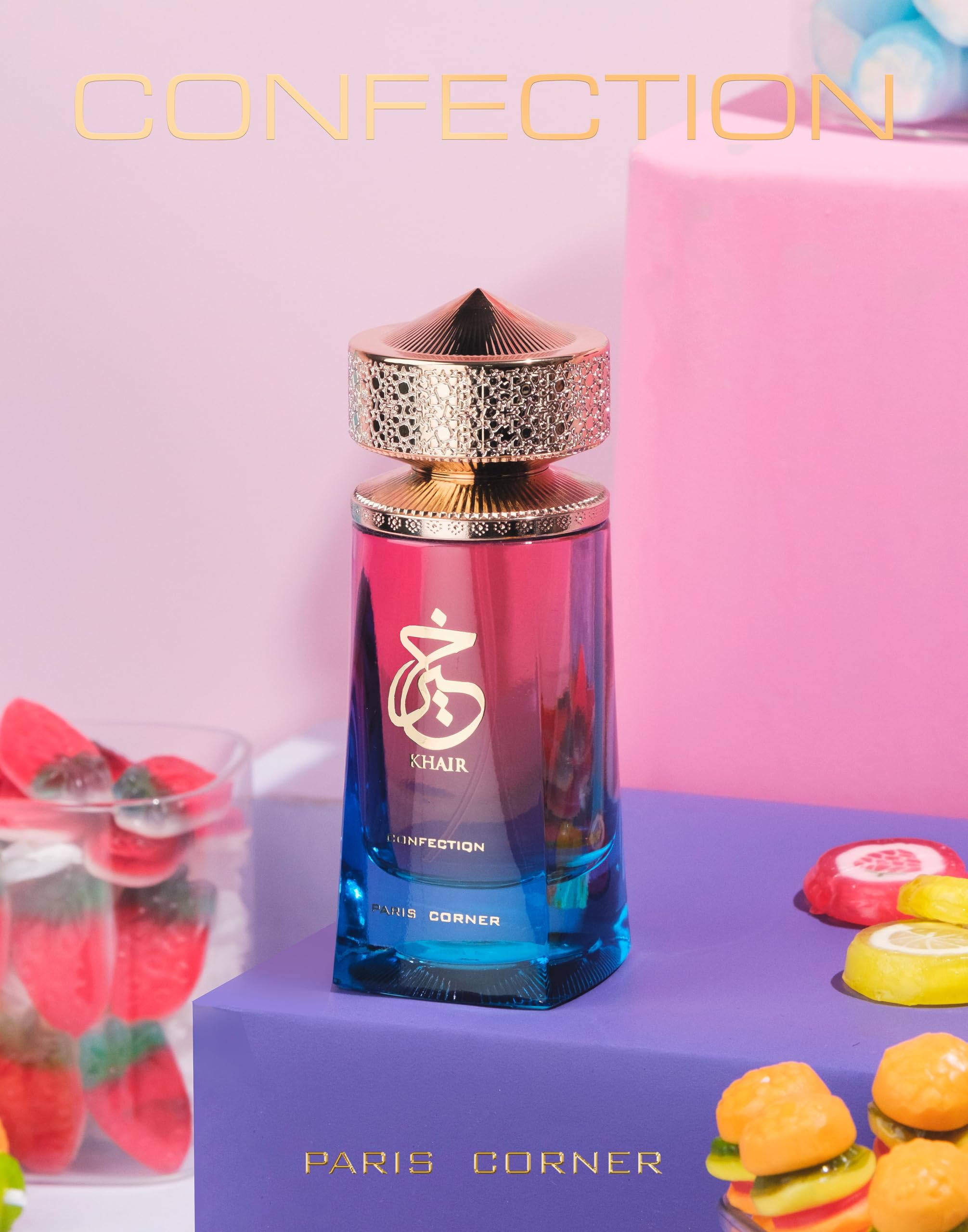 Paris Corner Khair Confection vanilla-musk glow bottle cap detail suggesting lasting warmth