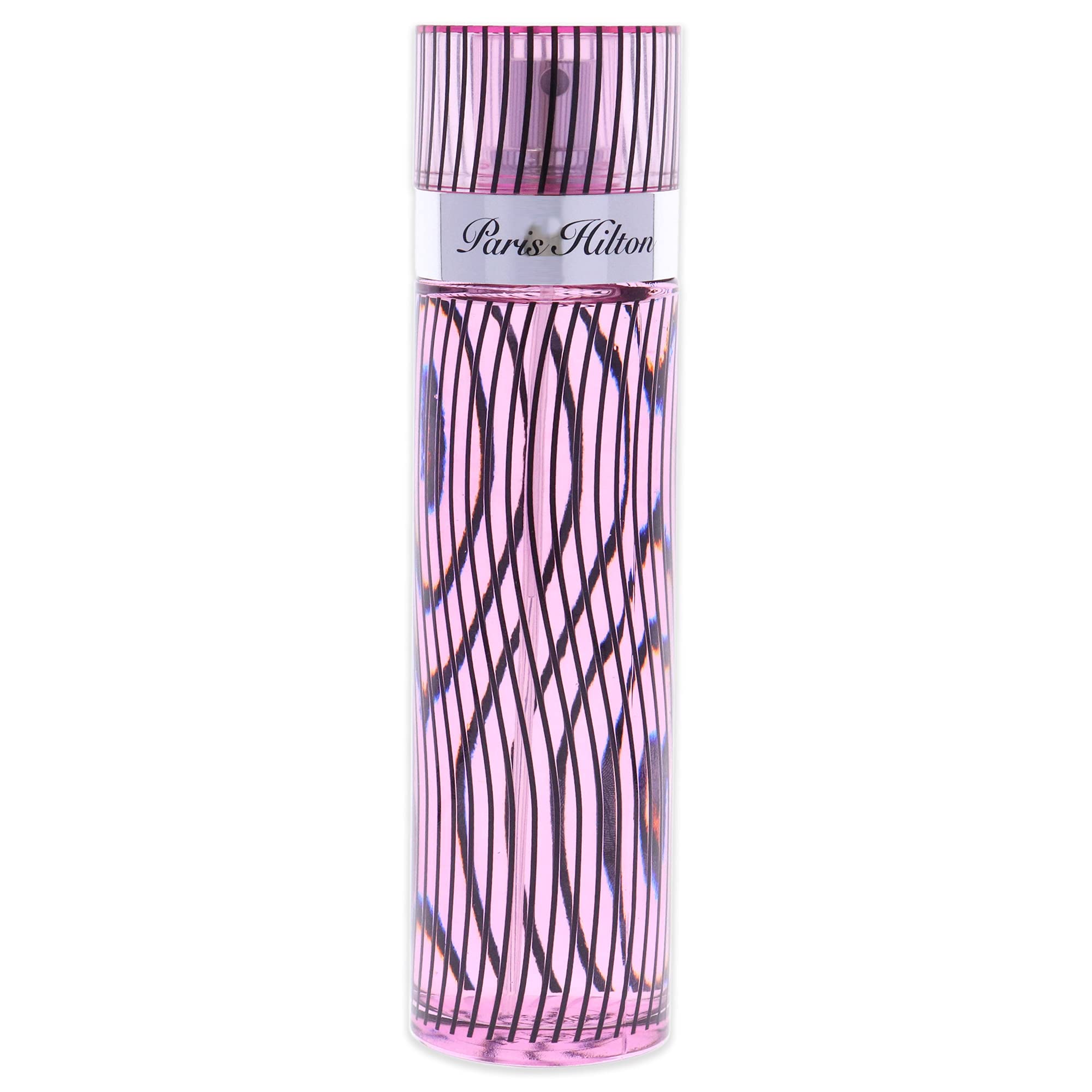 Paris Hilton fragrance notes bottle image shows fruity-floral blend.