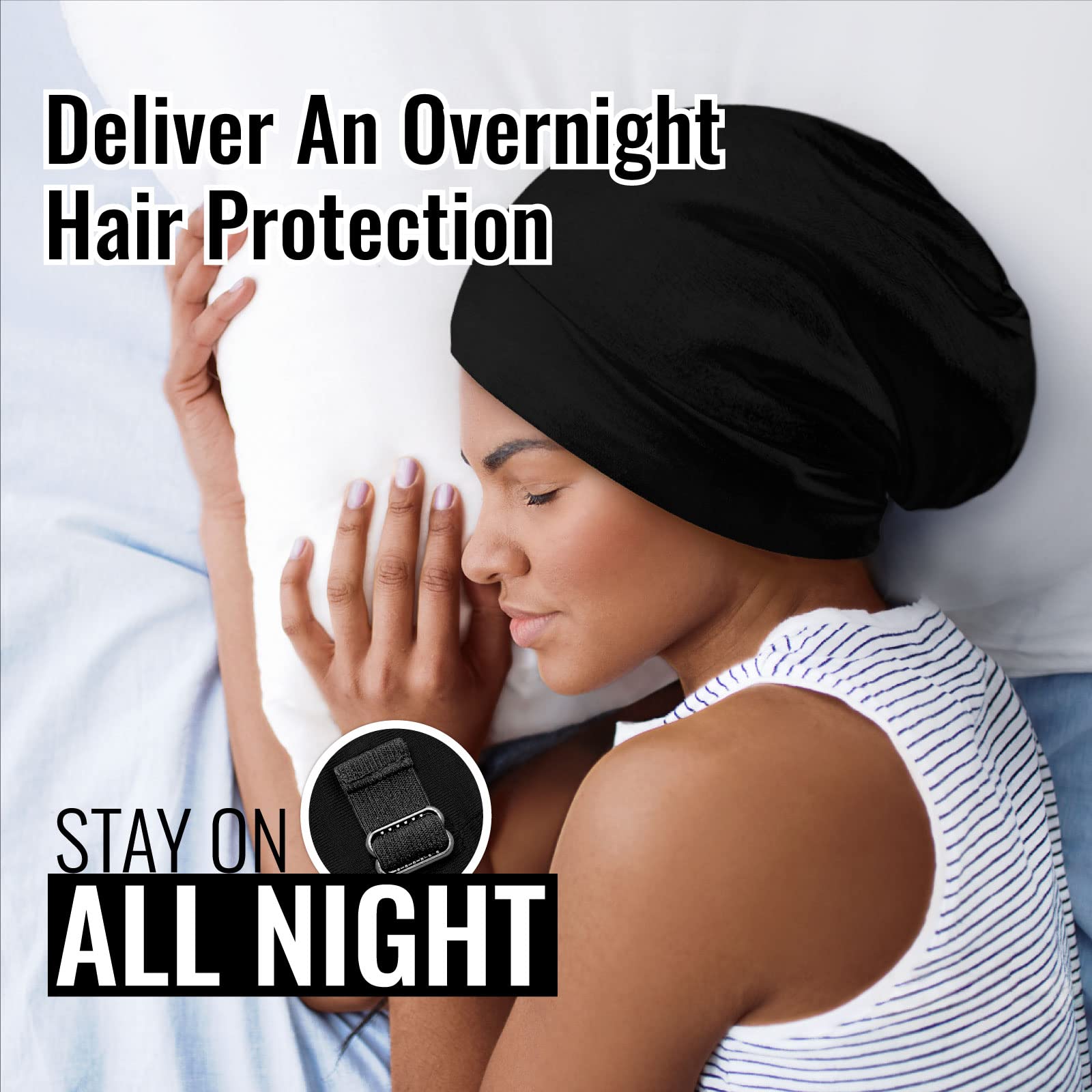 ParisBella satin lined sleep cap unisex style for men and women