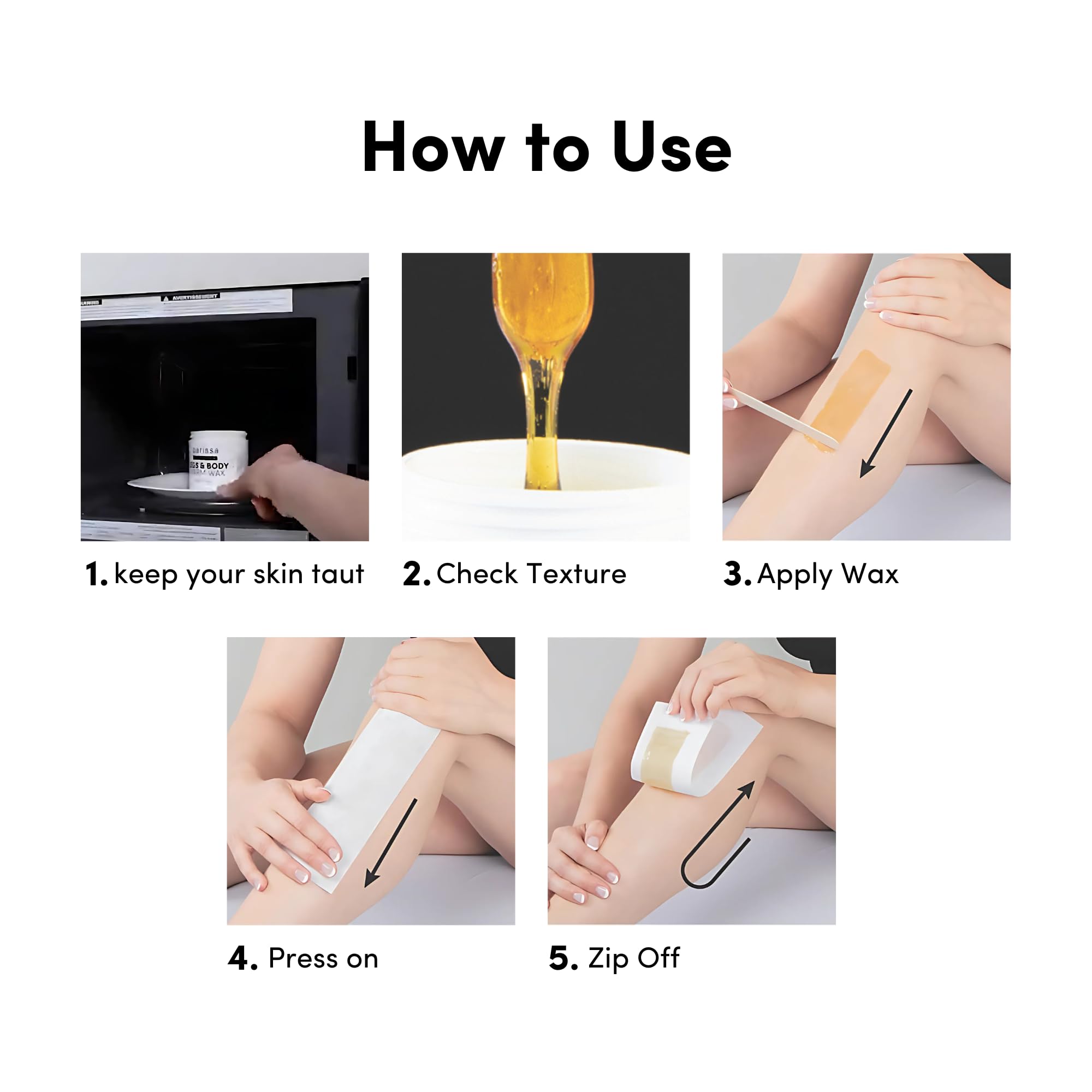 Parissa face, body, bikini wax application shows versatile use.