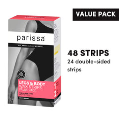 Parissa ready-to-use wax strips close-up demonstrates convenience for salon-style waxing at home.