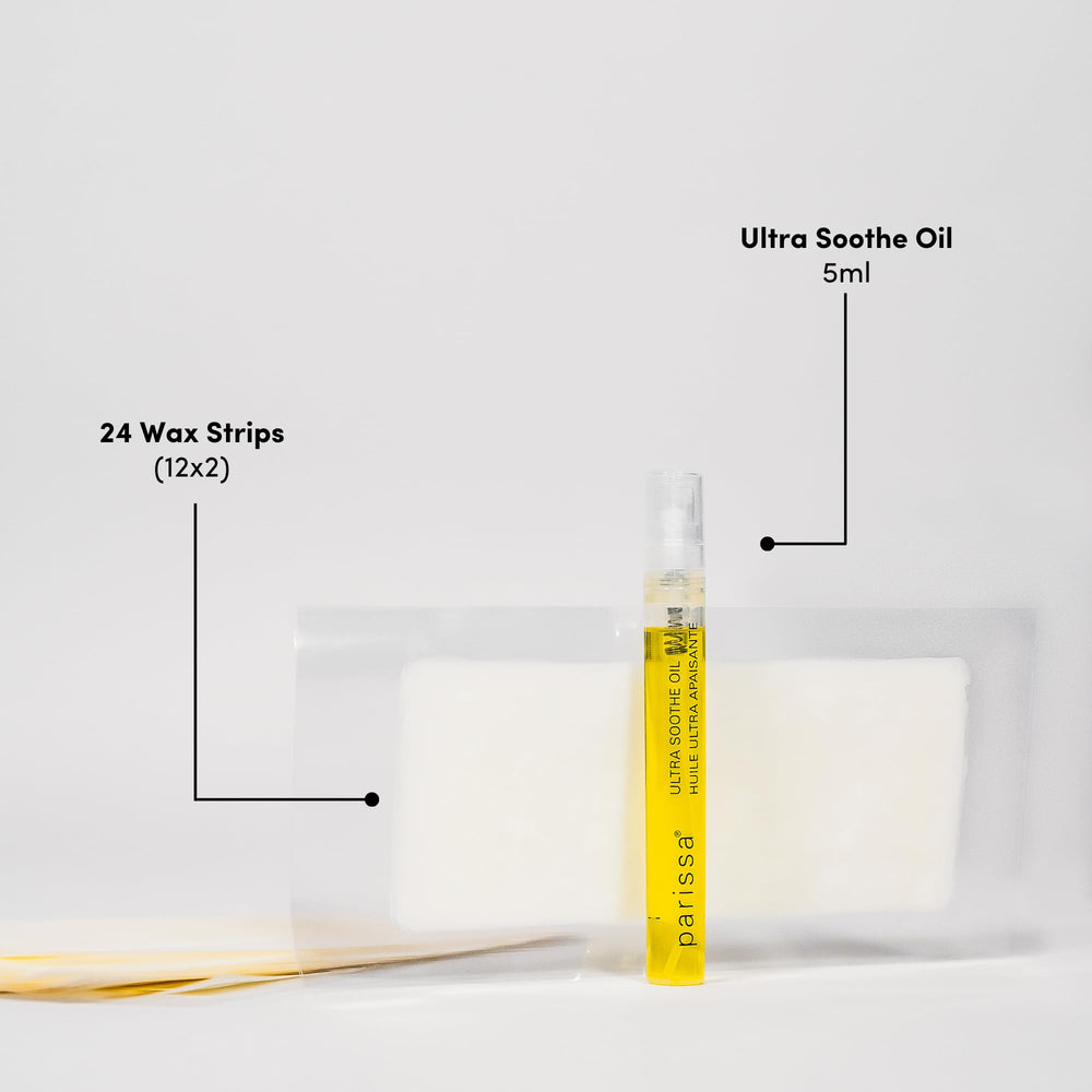 Parissa unboxing view of the wax strips kit for convenient home waxing.