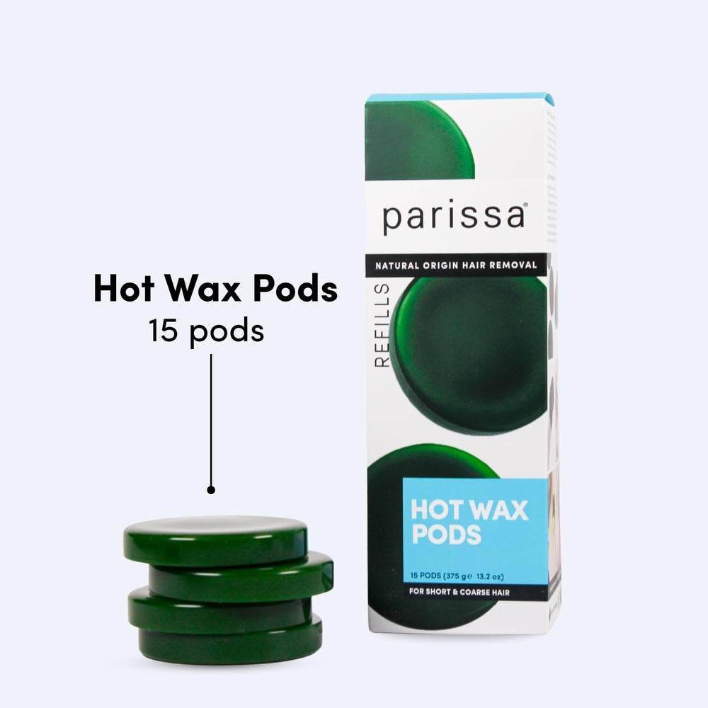 Parissa wax pods melting in a cup demonstrates easy at-home use.