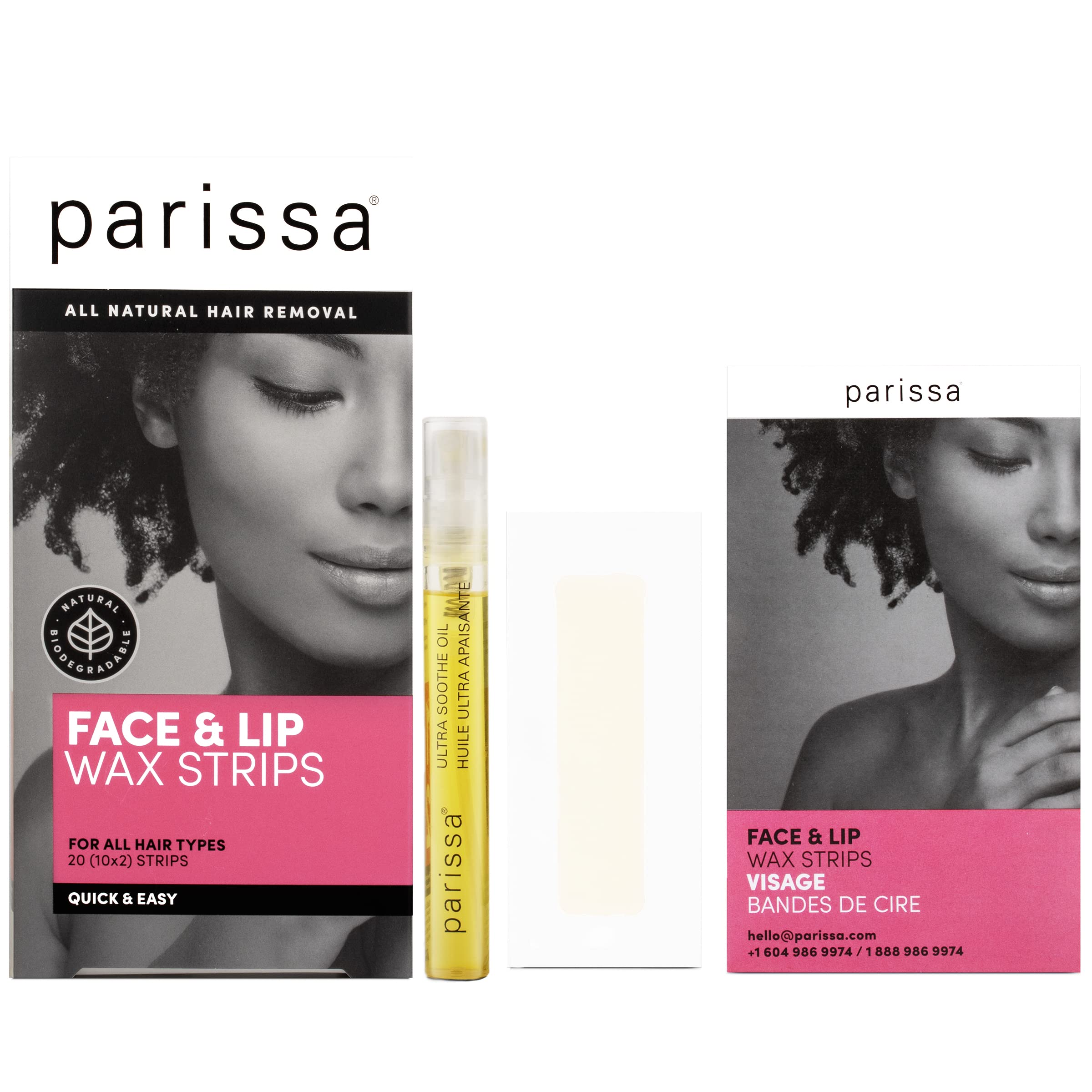 Parissa wax strips for chin and jawline, controlled grooming.