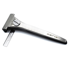 Parker Adjustable Injector Razor slim-profile design boosts maneuverability during daily grooming.