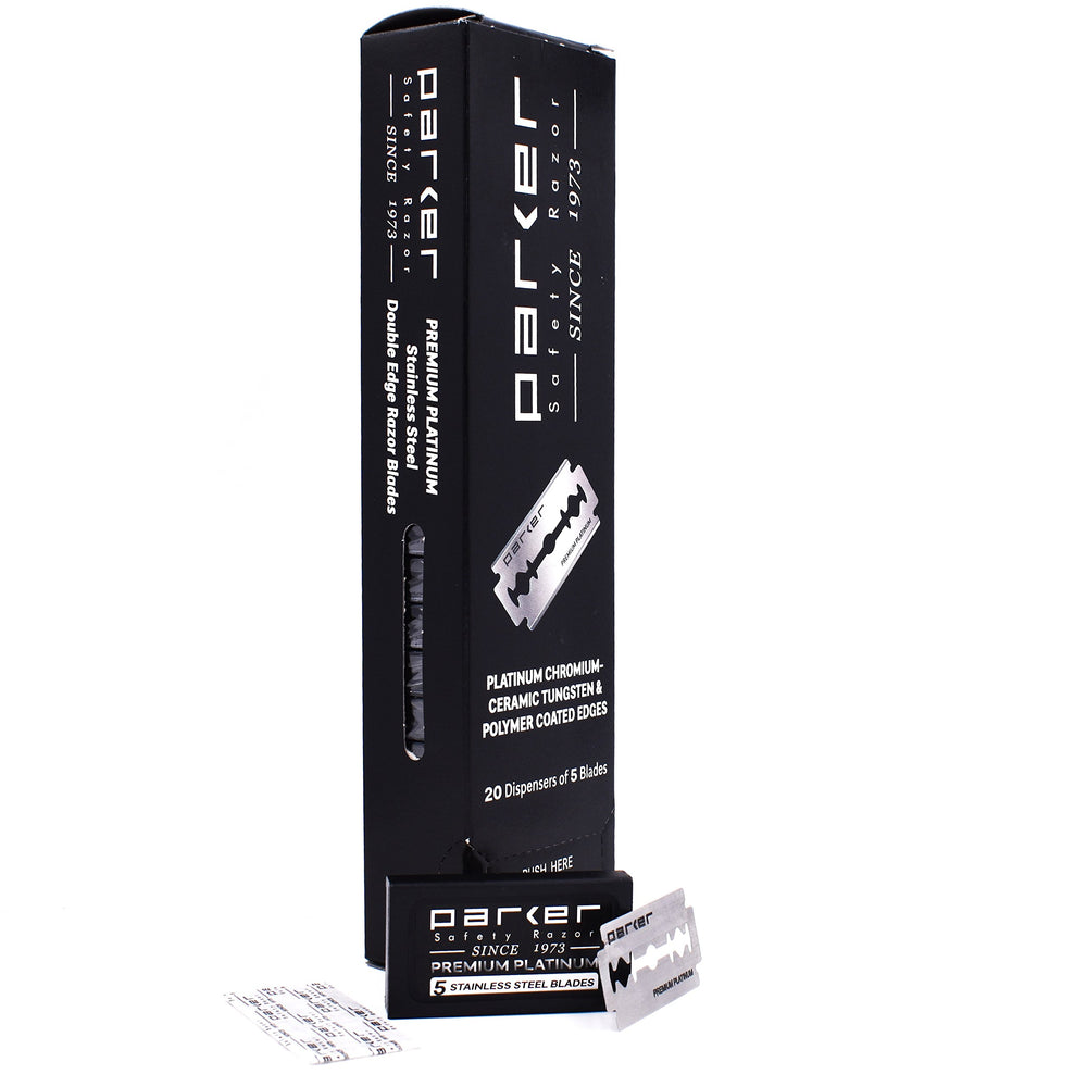 Parker blade dispenser pack front view highlighting bulk value and organization
