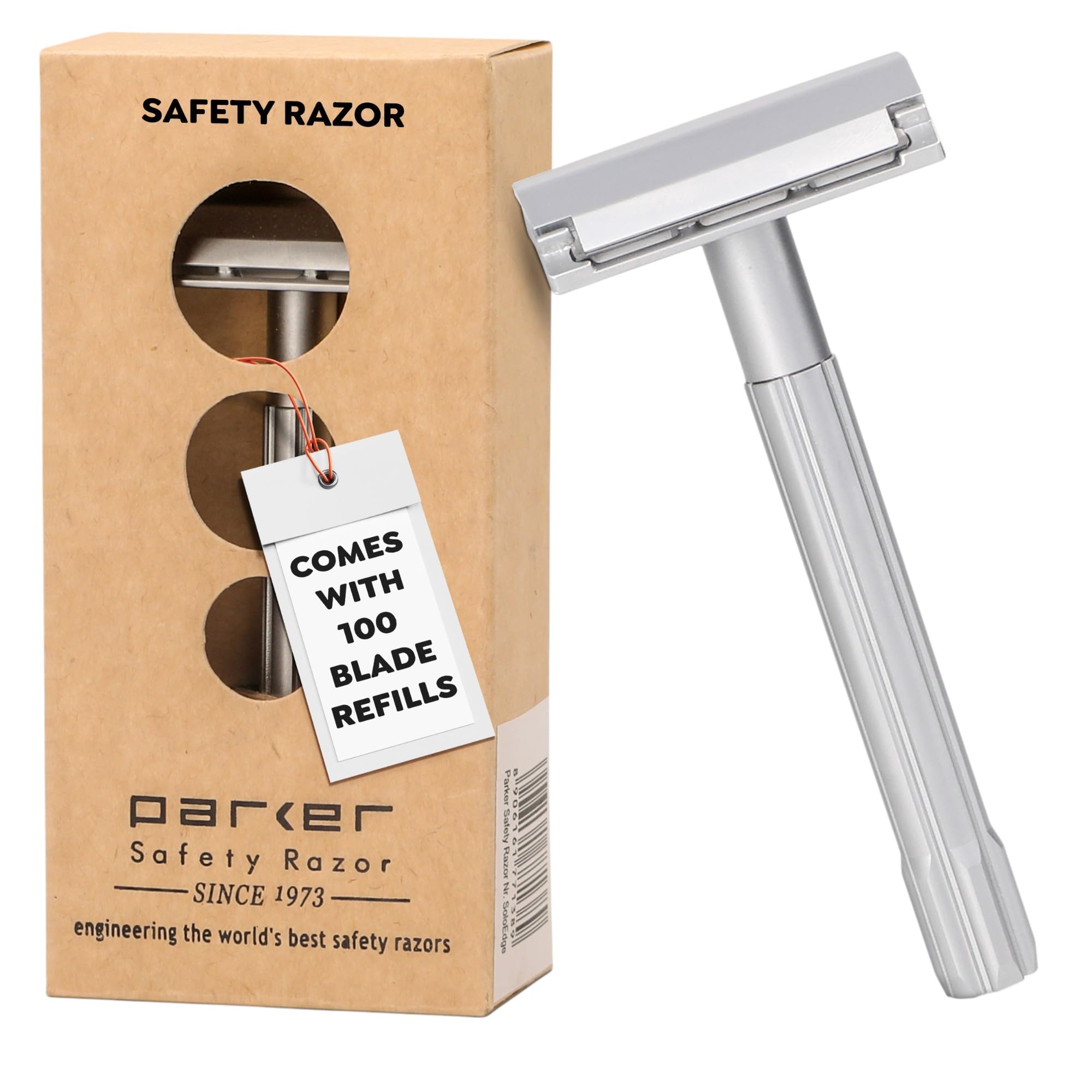 Parker SoloEdge all-metal design supports plastic-free daily shaving.