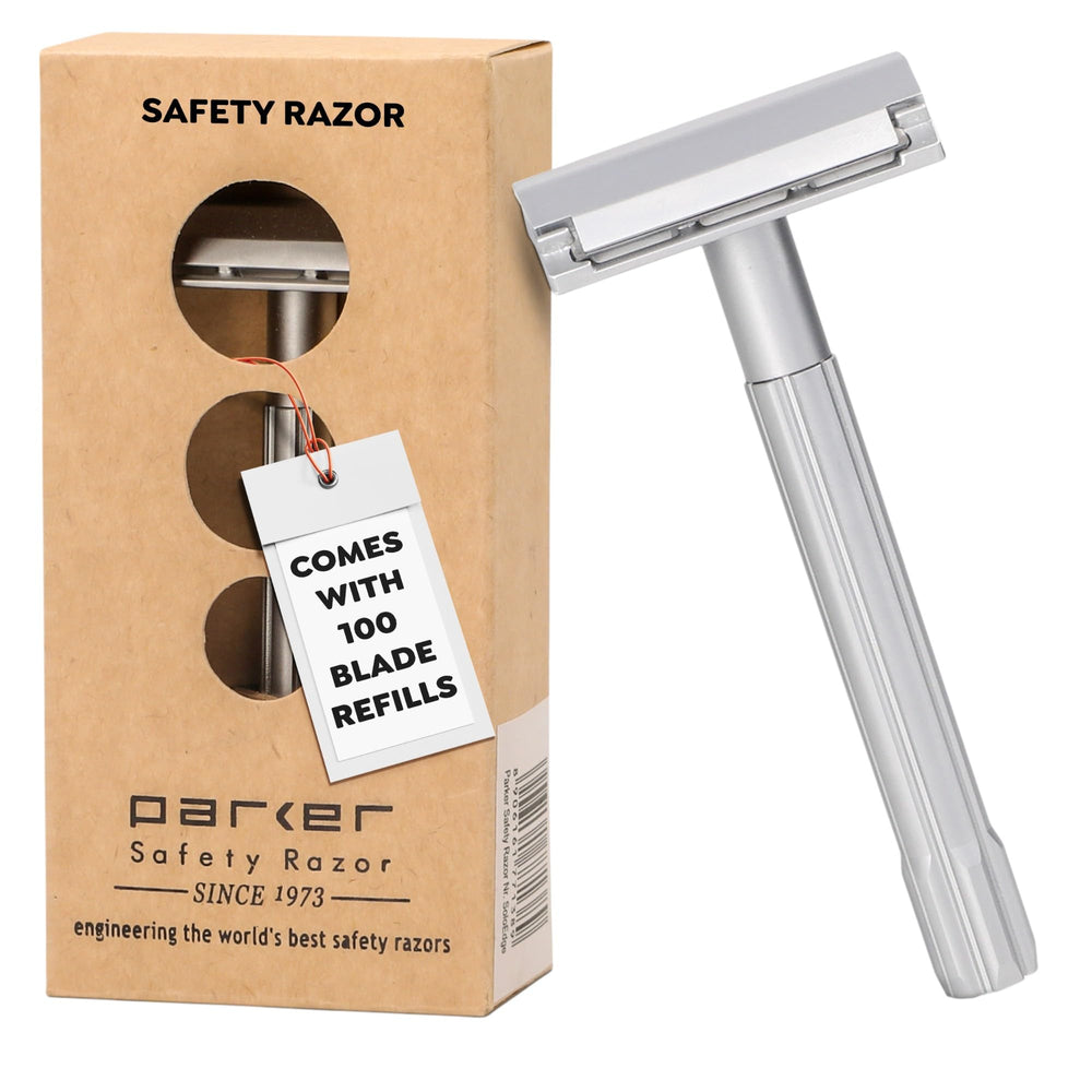 Parker SoloEdge all-metal design supports plastic-free daily shaving.