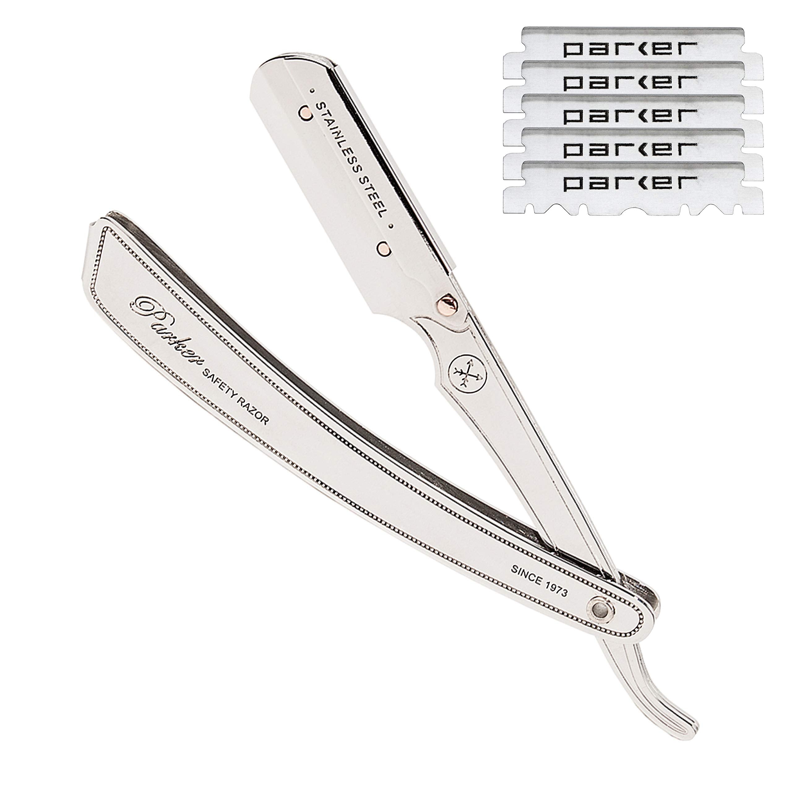Parker SRX all stainless steel body for durable, precise shaving at home or in the shop.