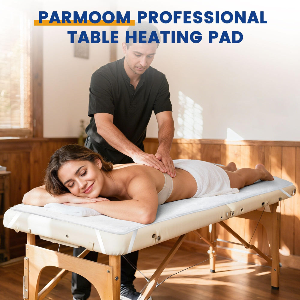 PARMOOM elastic corner straps demonstrate a secure fit on standard tables