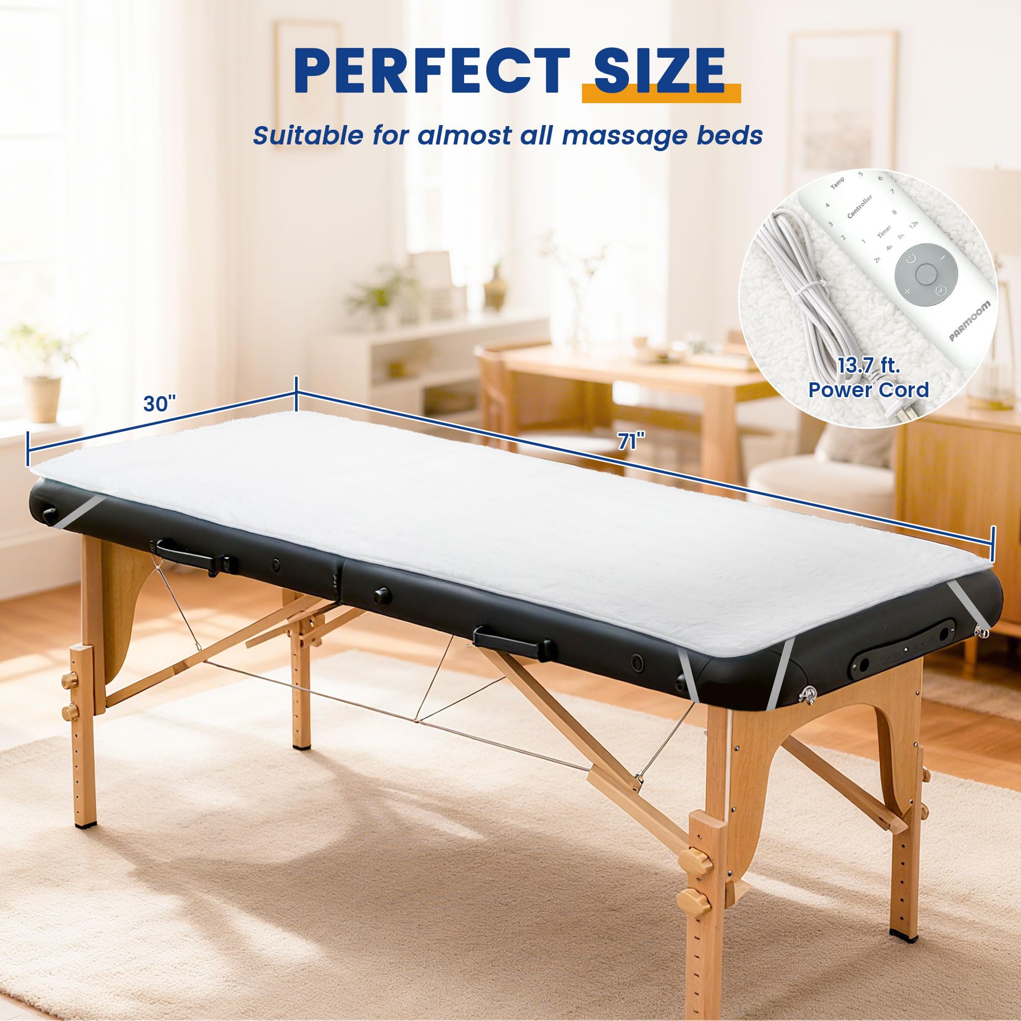 PARMOOM 30x71 inch pad fits most massage tables and sofas comfortably