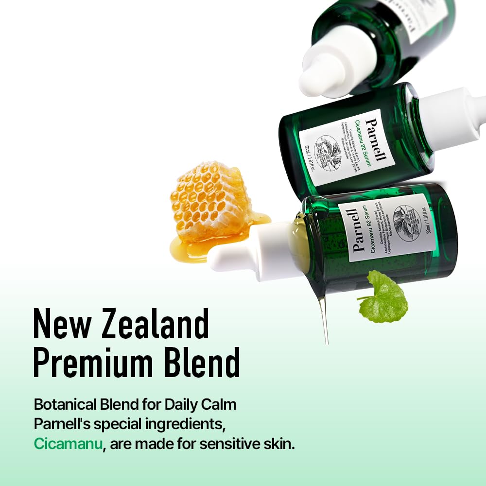 Parnell Cicamanu 92 Serum application demonstrates quick-absorbing hydration.